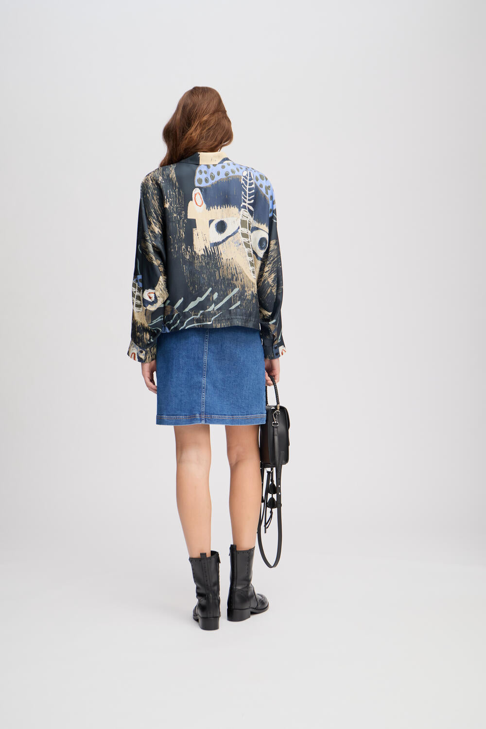 Loasta silkeskjorte - Black Print